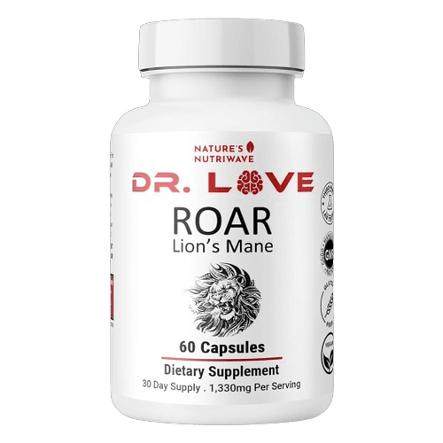 ROAR Lion's Mane by Dr. Robert Love — Nature's Nutriwave — 60 capsules 1330mg per serving dietary supplement