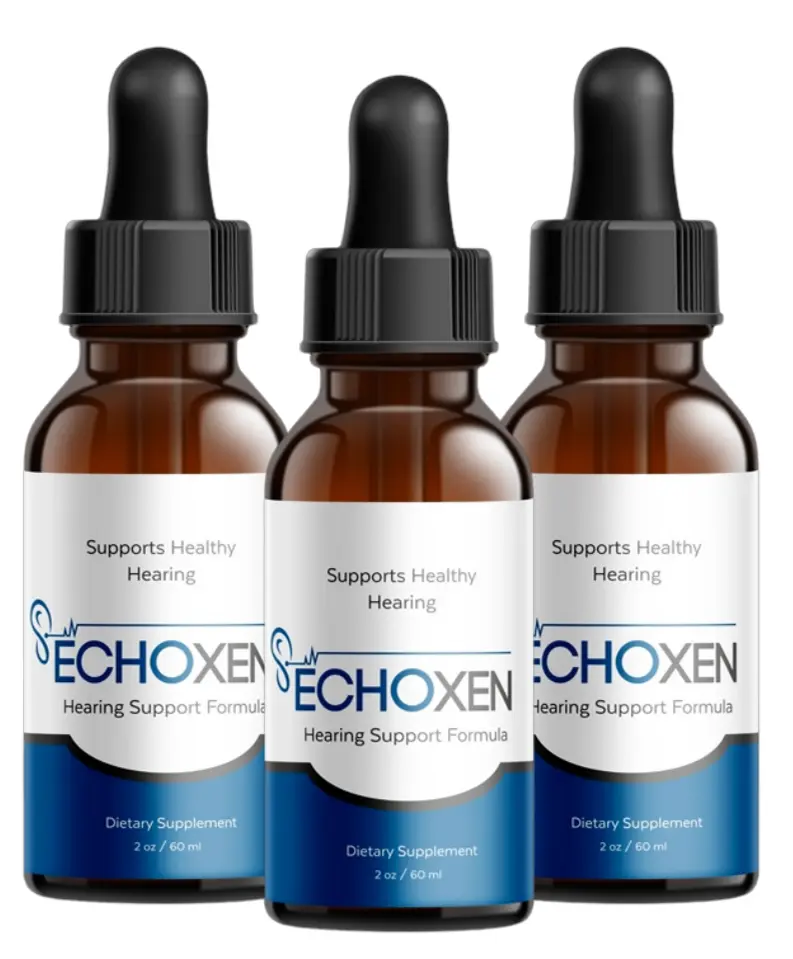 EchoXen 3-bottle hearing support formula — Supports Healthy Hearing — Hearing Support Formula — Dietary Supplement 2 oz 60 ml liquid dropper