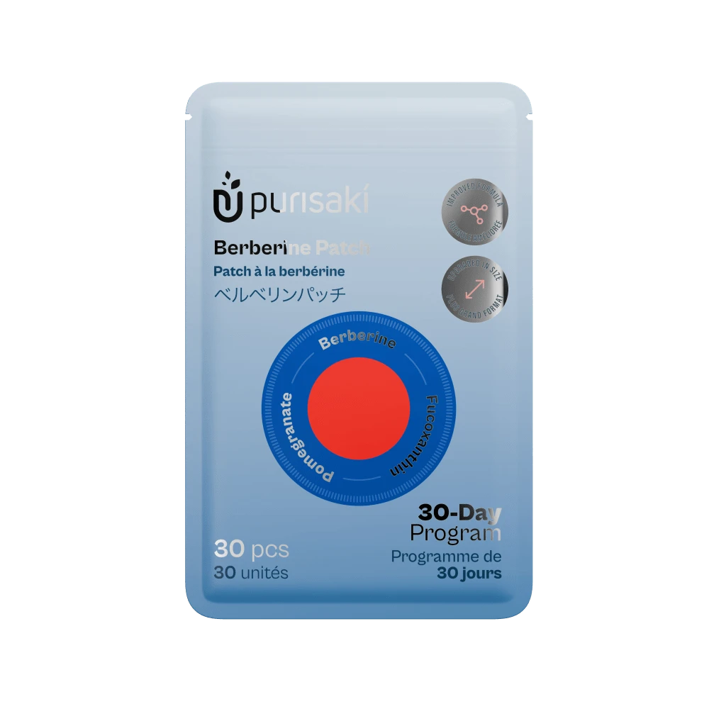 Purisaki Berberine Patch packaging — 30-piece 30-day program