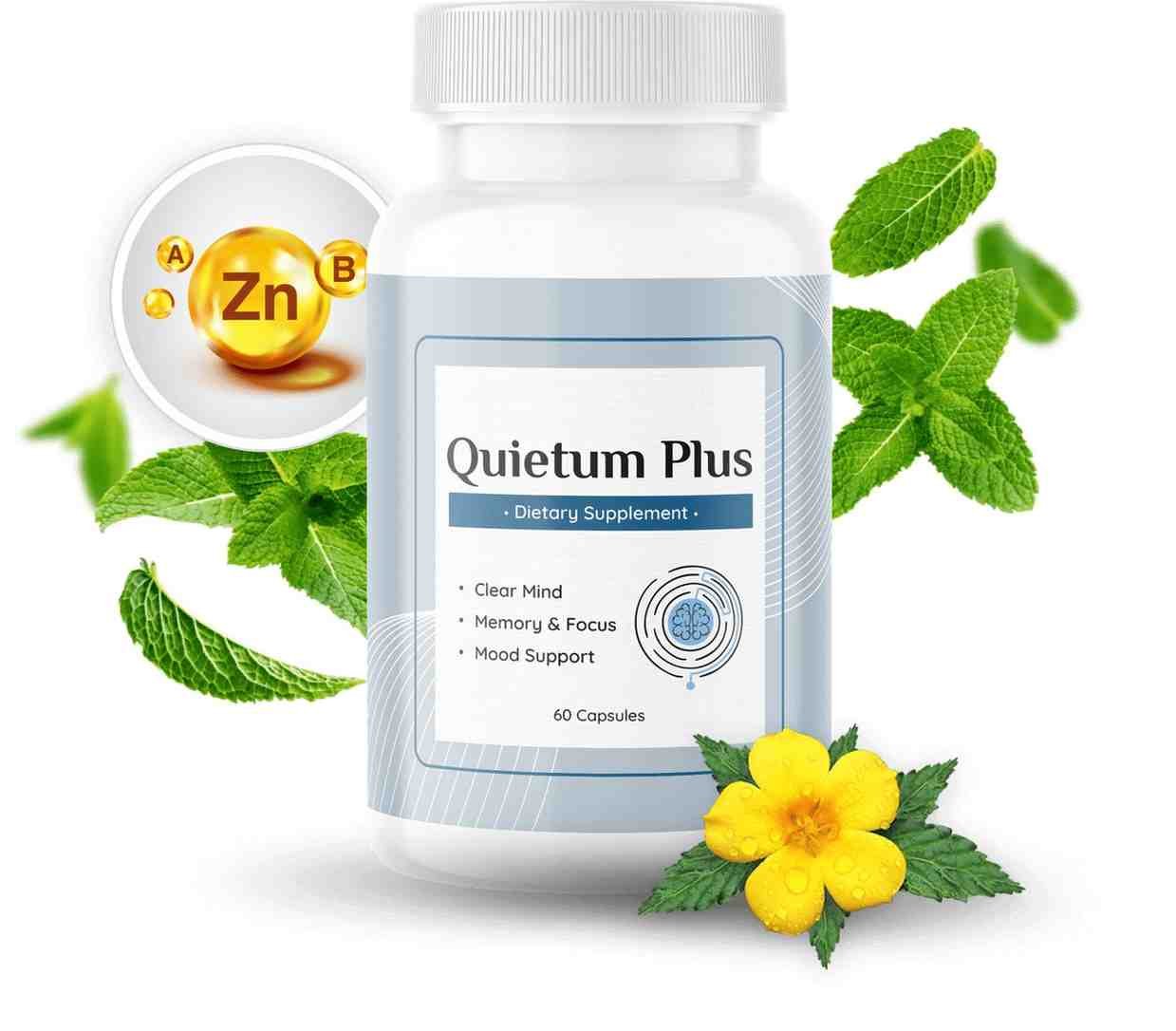 Quietum Plus dietary supplement 60 capsules — Clear Mind Memory Focus Mood Support — 18-ingredient tinnitus and hearing support formula with Ashwagandha Mucuna Pruriens Zinc B12 Maca Muira Puama