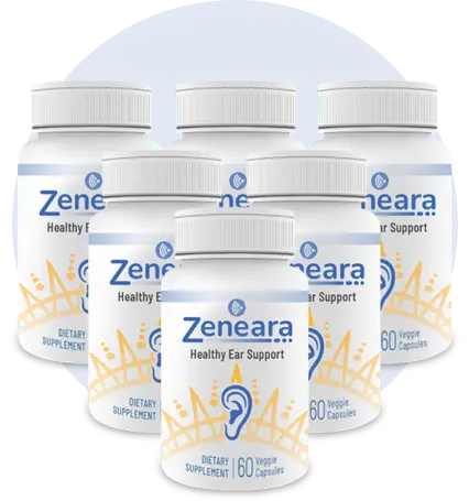 Zeneara 6-bottle Healthy Ear Support supplement package